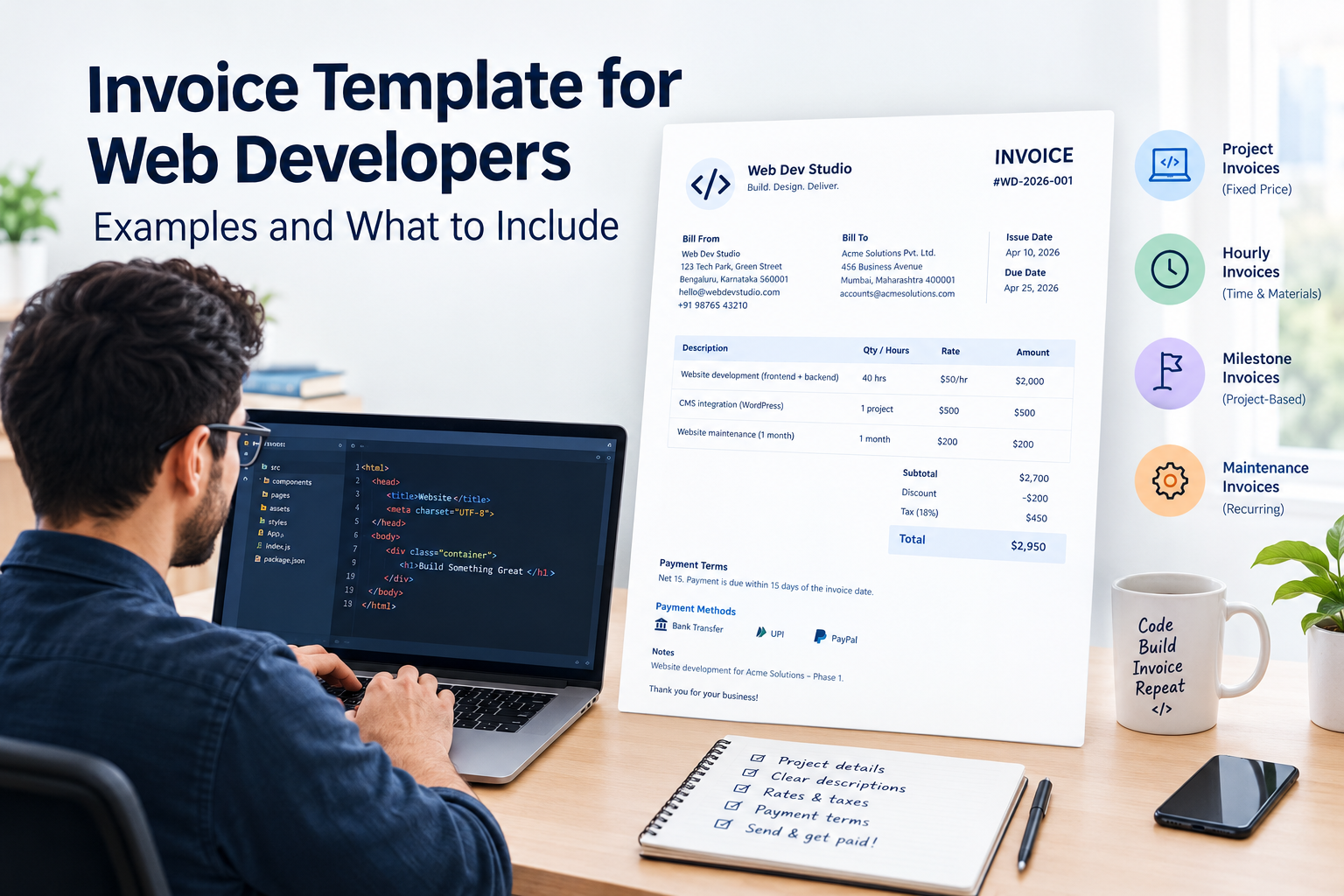 Invoice Template for Web Developers: Examples and What to Include