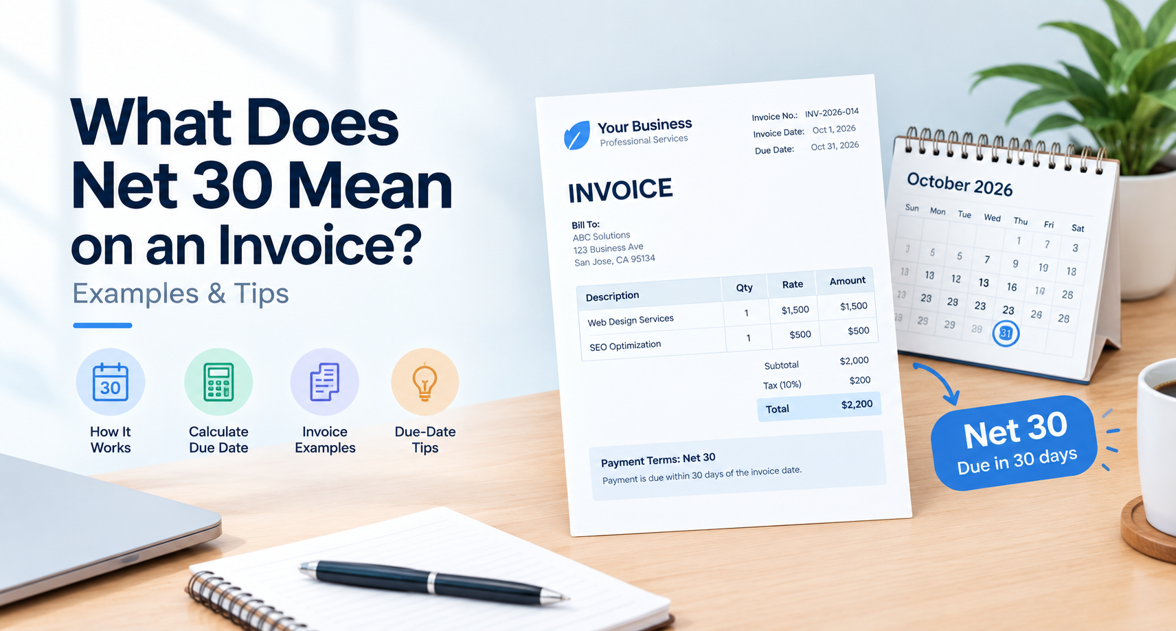 What Does Net 30 Mean on an Invoice? Examples and Due-Date Tips